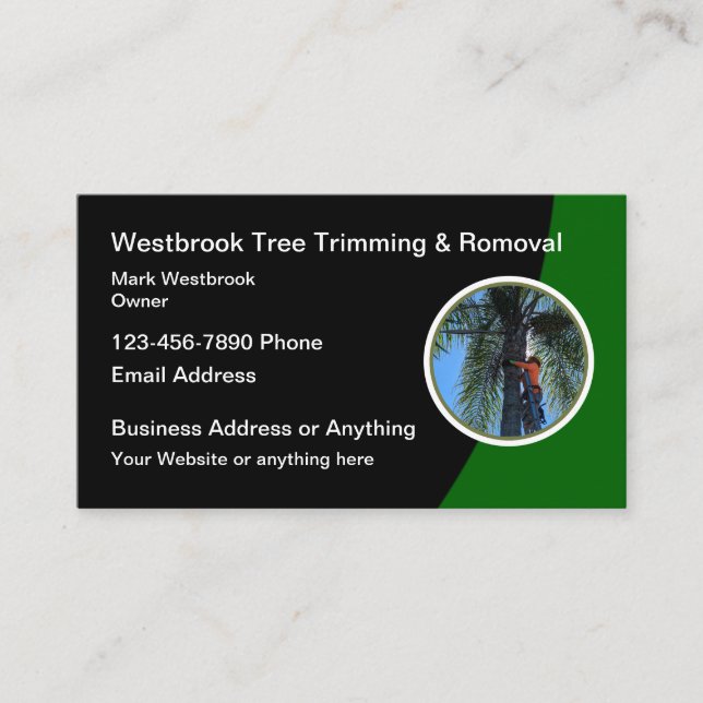 Modern Tree Trimming And Removal Business Card (Front)