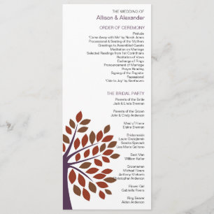 Modern Tree Wedding Program Programme