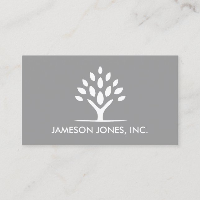 MODERN TREE WHITE/GRAY Business Card (Front)