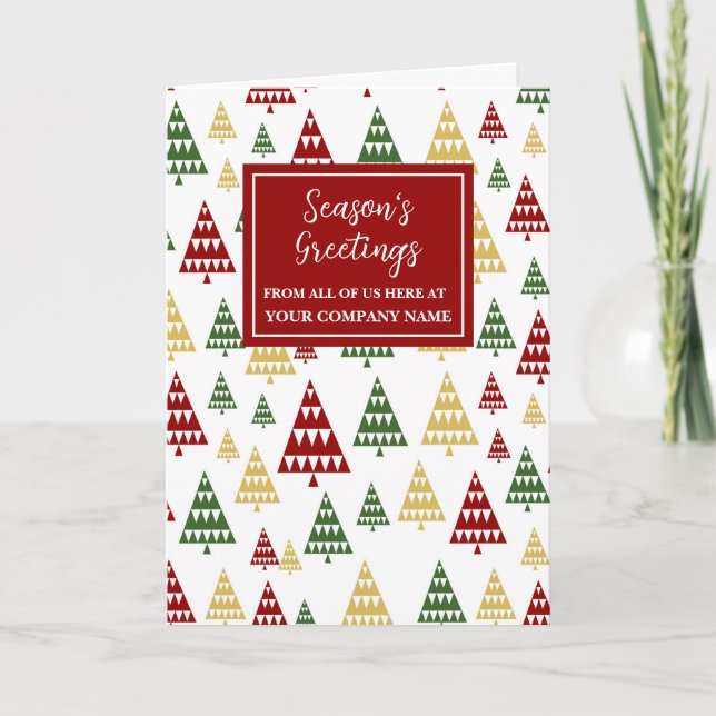 Modern Trees Customer Christmas Holiday Card (Front)
