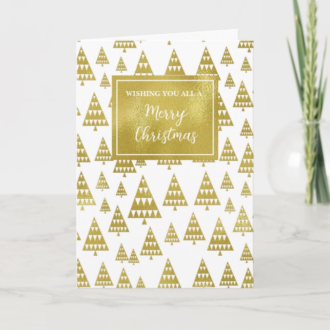 Modern Trees For Group Christmas Holiday Card (Front)