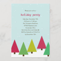 Modern Trees Holiday Party Invitation