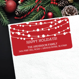 Modern Trees Holidays Christmas Return Address Label