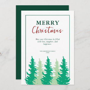Modern Trees Merry Christmas Non Photo Holiday Card
