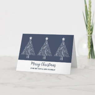Modern Trees Son & Family Merry Christmas Card