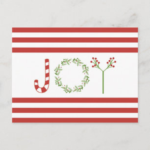Modern trend Christmas JOY Postcard