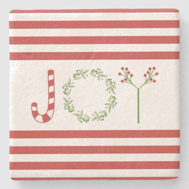 Modern trend Christmas JOY Stone Coaster (Front)