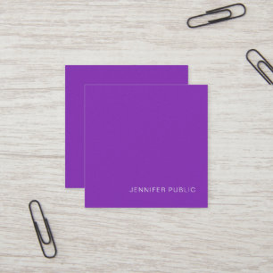 Modern Trending Elegant Violet Pearl Finish Luxury Square Business Card