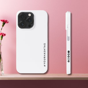 Modern Trending Social Media Icons & Hashtag White iPhone 13 Pro Case