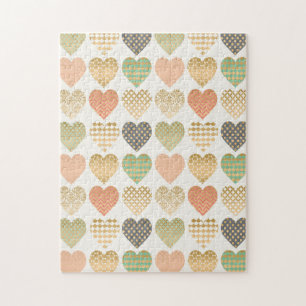 modern trends graphic hearts jigsaw puzzle