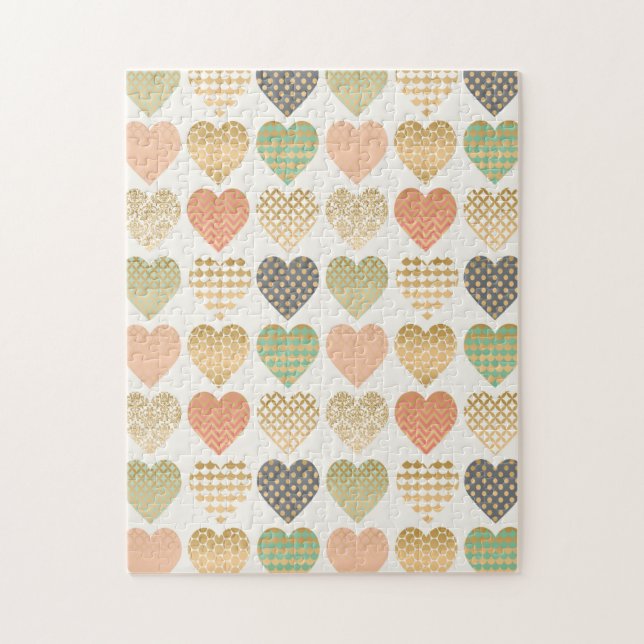 modern trends graphic hearts jigsaw puzzle (Vertical)
