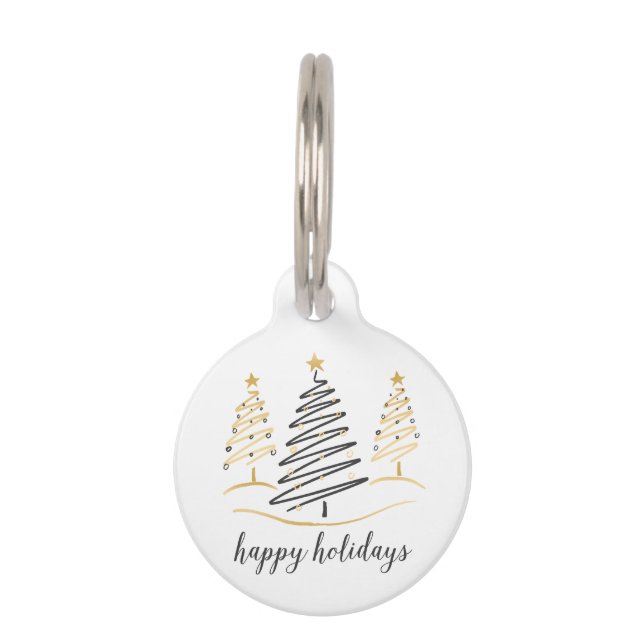 Modern Trends Holiday Trees Pet Tag (Front)