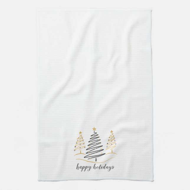 Modern Trends Holiday Trees Tea Towel (Vertical)