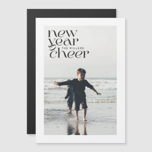 Modern Trends New Year Cheer Photo Magnetic Card
