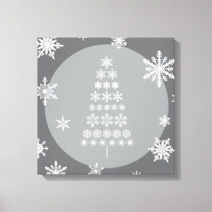 modern trends snowflake tree canvas print