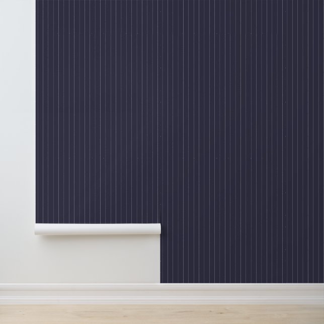 Modern Trendy 1" Pinstripe Dark Purple Wallpaper (Application)