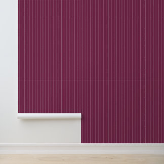 Modern Trendy 1" Pinstripe Dark Rose Pink Wallpaper