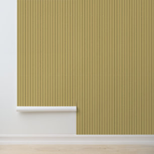 Modern Trendy 1" Pinstripe Mustard Yellow Wallpaper