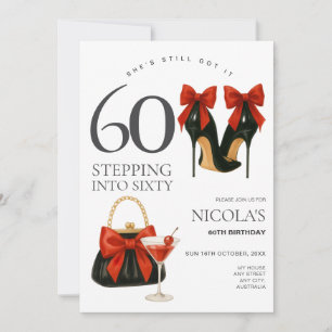 Modern Trendy 60th Birthday Party Stepping into 60 Invitation