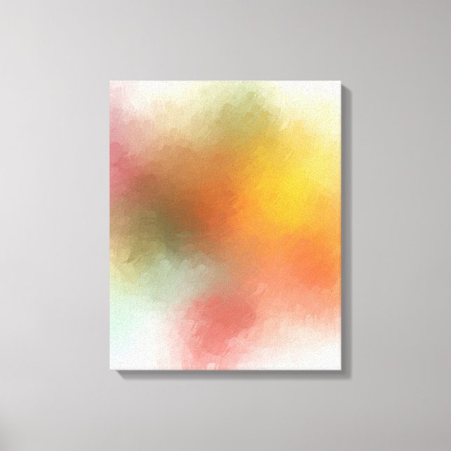 Modern Trendy Abstract Art Blue Red Yellow Purple Canvas Print (Front)
