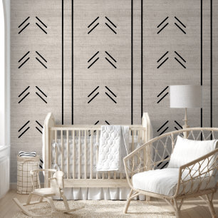 Modern Trendy African Mudcloth Beige Wallpaper