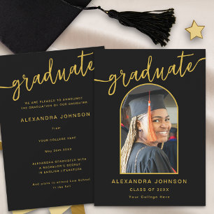 Modern Trendy Arch Photo Graduation Announcement