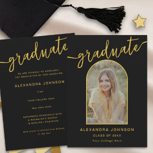 Modern Trendy Arch Photo Graduation Announcement