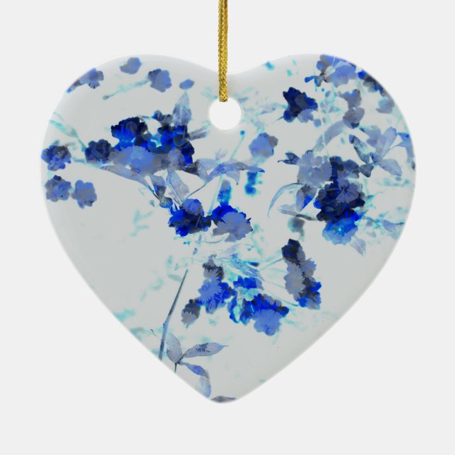 Modern, trendy art of floral / flower pattern ceramic tree decoration (Back)