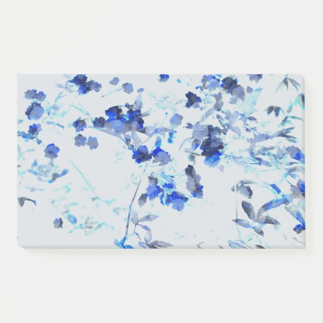 Modern, trendy art of floral / flower pattern post-it notes (Front)