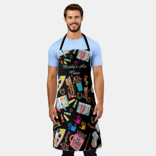 modern Trendy Art Supplies pattern for Artists Apron