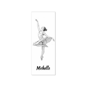 Modern Trendy Ballerina Ballet Dance Personalised  Rubber Stamp