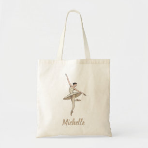 Modern Trendy Ballerina Ballet Dance Personalised Tote Bag