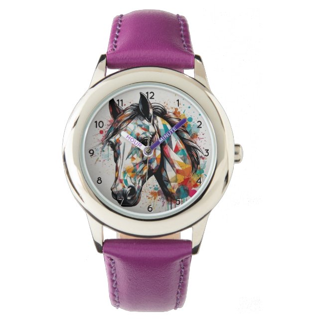 Modern Trendy Beautiful Horse Kids           Watch (Front)