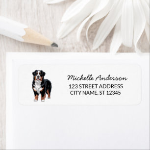 Modern Trendy Bernese Mountain Dog Return Address