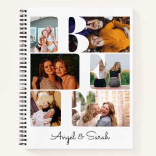 Modern Trendy BFF Best Friend Chic Photo Collage Notebook
