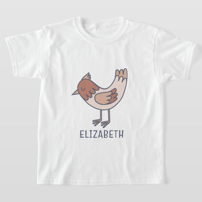 Modern, trendy bird custom design T-Shirt (Laydown)