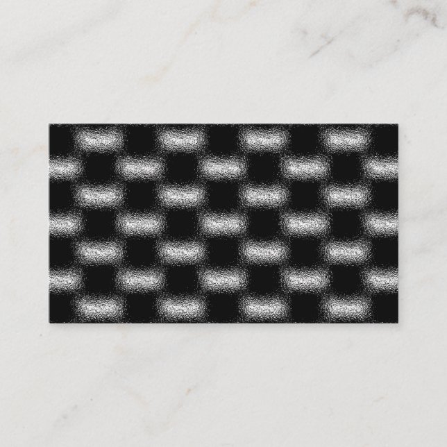 Modern Trendy Black and White Pattern Business Card (Front)