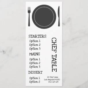 Modern trendy black and white restaurant menu