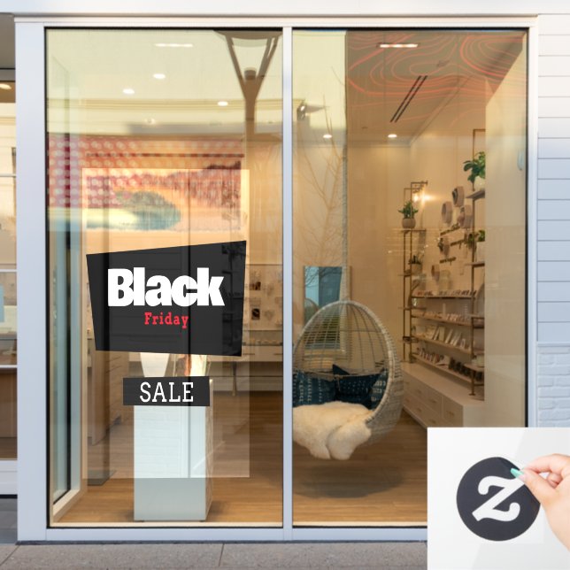 Modern Trendy Black Friday Red & Black Store Sign (Store Window)