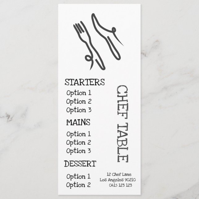 Modern trendy black grey and white restaurant menu (Front)