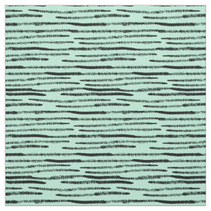 Modern Trendy Black Lines Neomint Green Background Fabric