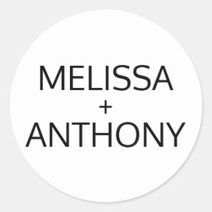 Modern Trendy Black White Wedding Monogram Seals