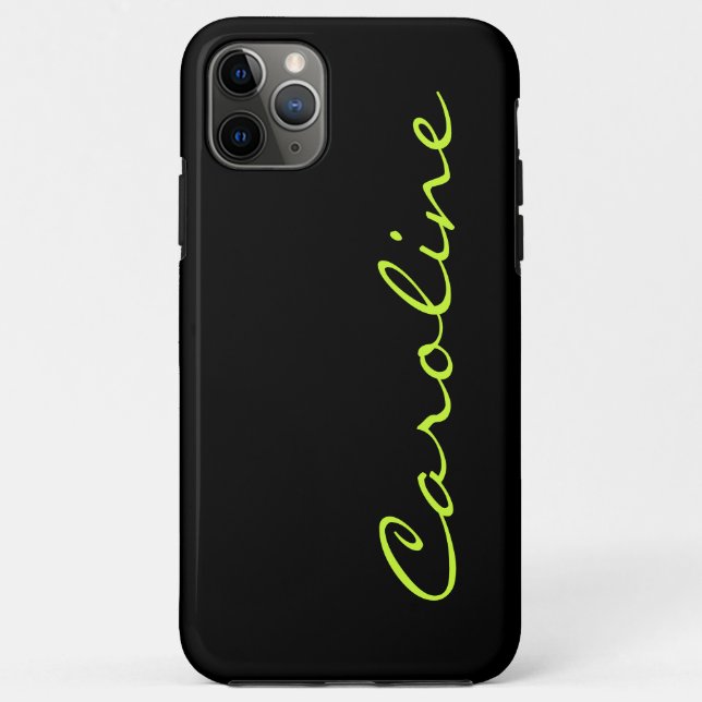Modern Trendy Black with Any Name Case-Mate iPhone Case (Back)