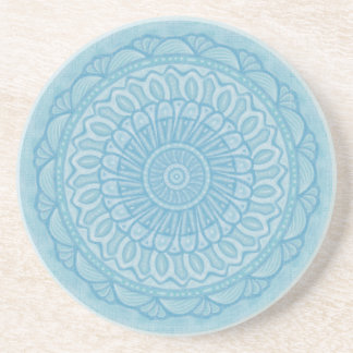 Modern trendy blue and turquoise boho design coaster