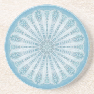 Modern trendy blue and turquoise boho design coaster