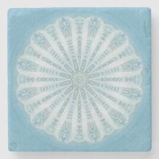 Modern trendy blue and turquoise boho design stone coaster