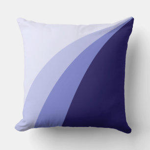 Modern Trendy Blue Shades Wavy Lines Cushion