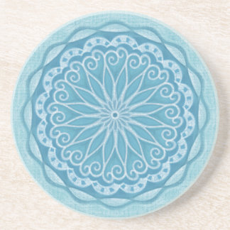Modern trendy blue white and turquoise boho design coaster