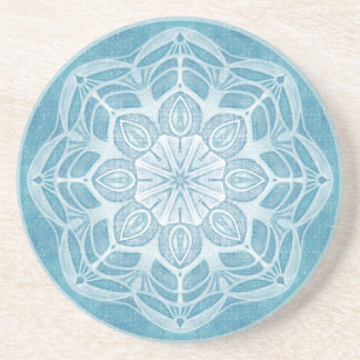 Modern trendy blue white and turquoise boho design coaster