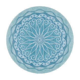 Modern trendy blue white and turquoise boho design cutting board